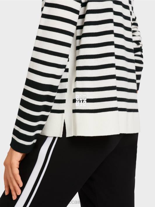пругасти кардиган Marc Cain D688418 бело и црно одећу