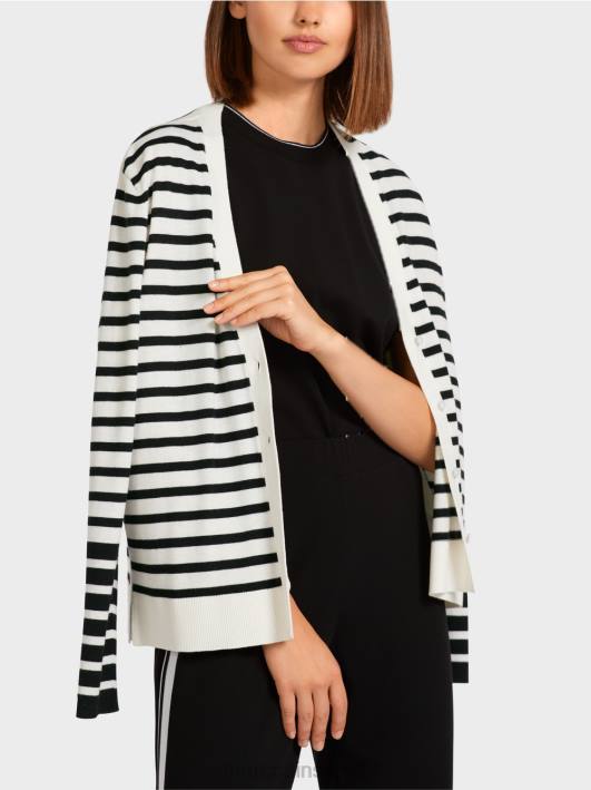 пругасти кардиган Marc Cain D688418 бело и црно одећу