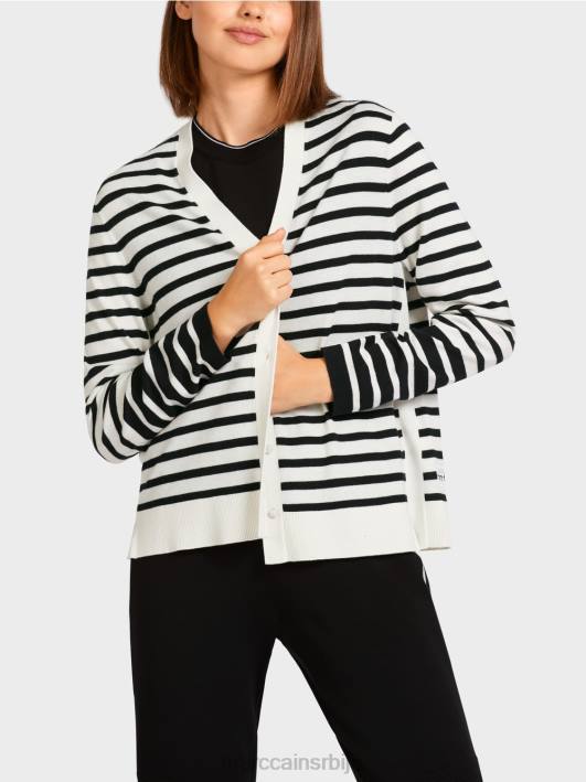пругасти кардиган Marc Cain D688418 бело и црно одећу