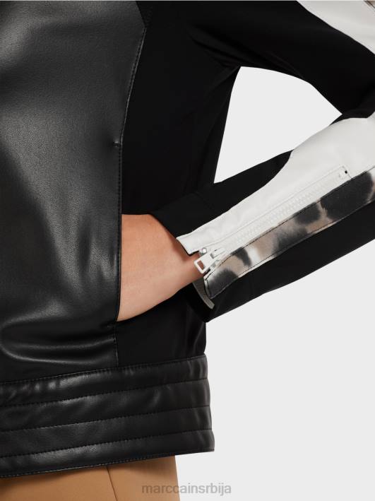 јакна у мешавини материјала Marc Cain D688422 црно и бело одећу