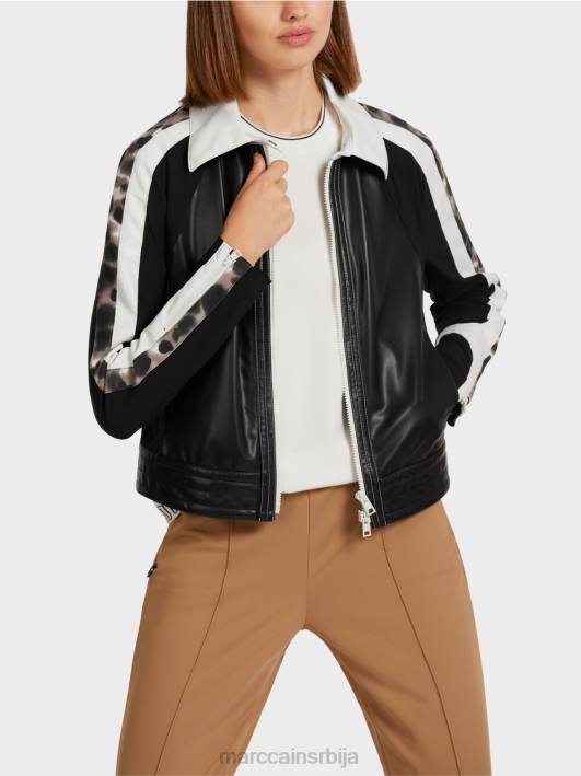 јакна у мешавини материјала Marc Cain D688422 црно и бело одећу