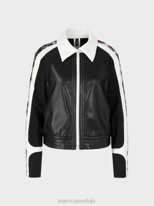 јакна у мешавини материјала Marc Cain D688422 црно и бело одећу