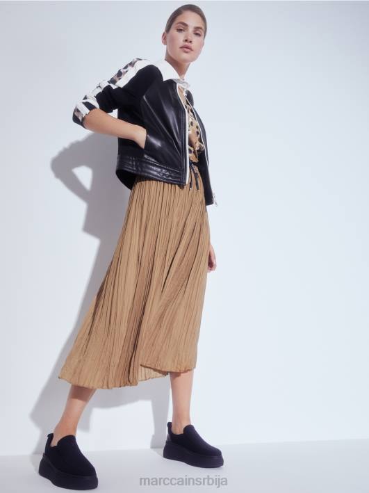 јакна у мешавини материјала Marc Cain D688422 црно и бело одећу