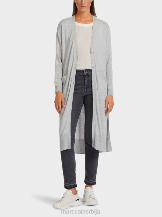 кардиган миди дужине Marc Cain D688427 Сребрно сива одећу