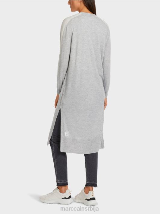 кардиган миди дужине Marc Cain D688427 Сребрно сива одећу