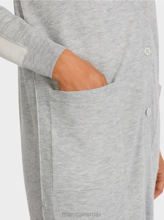 кардиган миди дужине Marc Cain D688427 Сребрно сива одећу