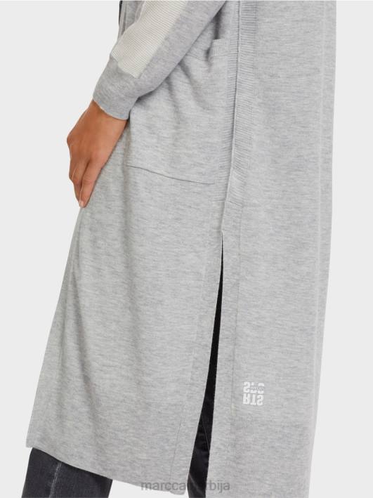 кардиган миди дужине Marc Cain D688427 Сребрно сива одећу