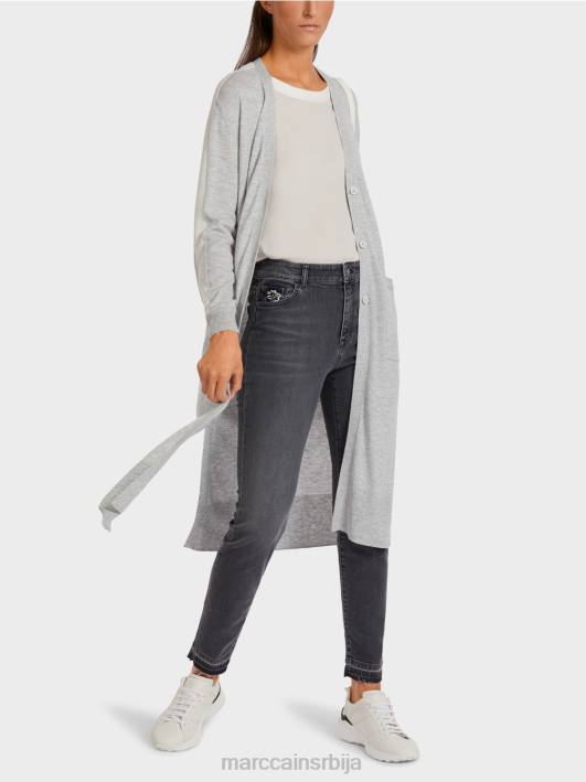 кардиган миди дужине Marc Cain D688427 Сребрно сива одећу