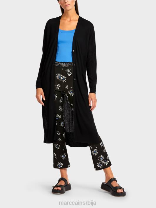 кардиган миди дужине Marc Cain D688430 црн одећу