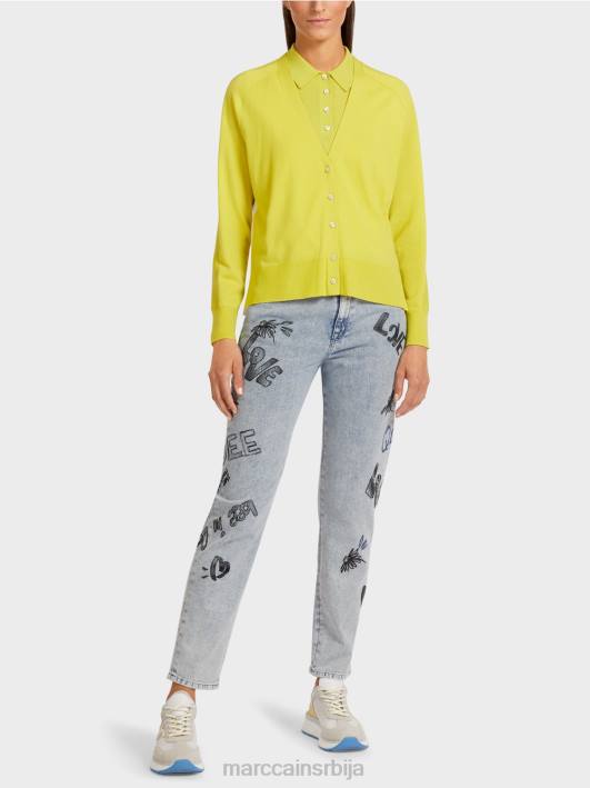 кардиган са раглан рукавима Marc Cain D688431 зелени сумпор одећу