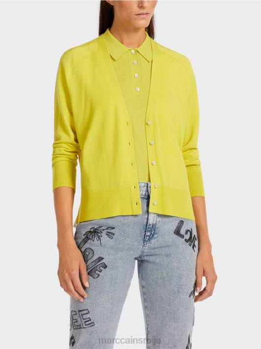 кардиган са раглан рукавима Marc Cain D688431 зелени сумпор одећу