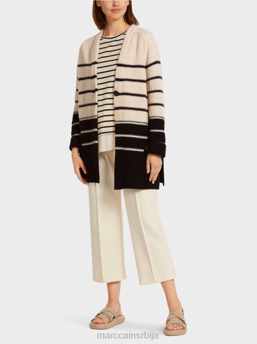 наутички кардиган "плетен у немачкој" Marc Cain D688433 цреме одећу