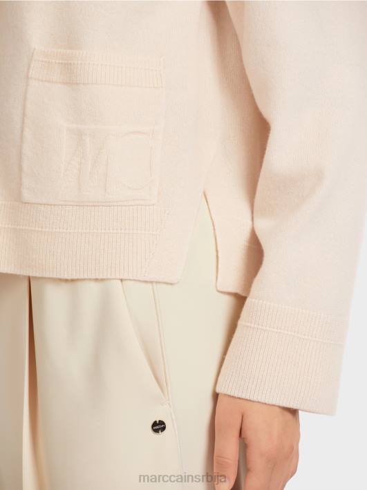 елегантан кардиган са бочним прорезима Marc Cain D688435 цреме одећу