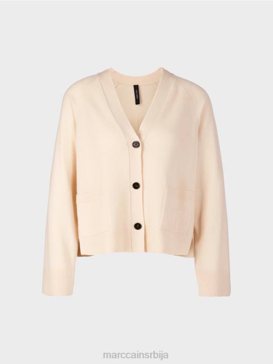 елегантан кардиган са бочним прорезима Marc Cain D688435 цреме одећу