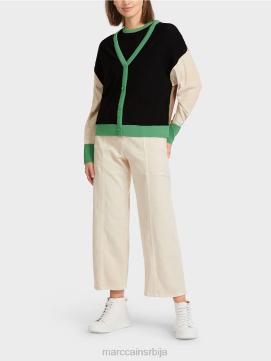 кардиган у колор блоковима „преиспитајмо заједно“. Marc Cain D688436 црн одећу