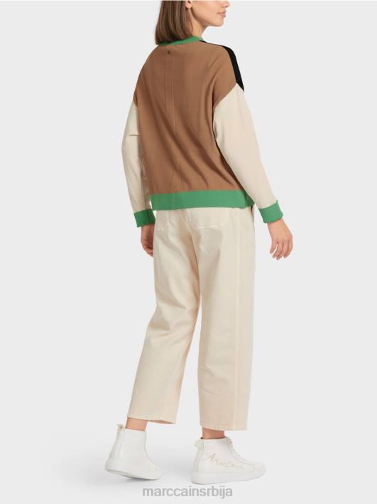 кардиган у колор блоковима „преиспитајмо заједно“. Marc Cain D688436 црн одећу