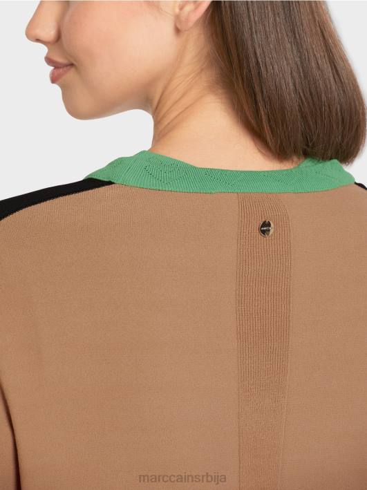 кардиган у колор блоковима „преиспитајмо заједно“. Marc Cain D688436 црн одећу