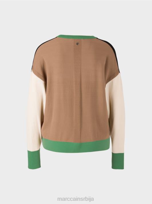 кардиган у колор блоковима „преиспитајмо заједно“. Marc Cain D688436 црн одећу