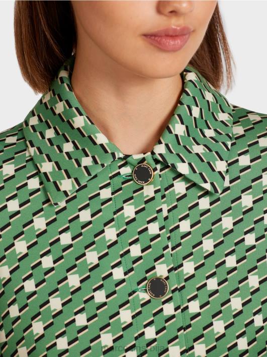 јакна од кошуље са металним дугмадима Marc Cain D688439 маховина зелена одећу