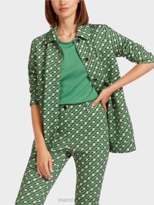 јакна од кошуље са металним дугмадима Marc Cain D688439 маховина зелена одећу