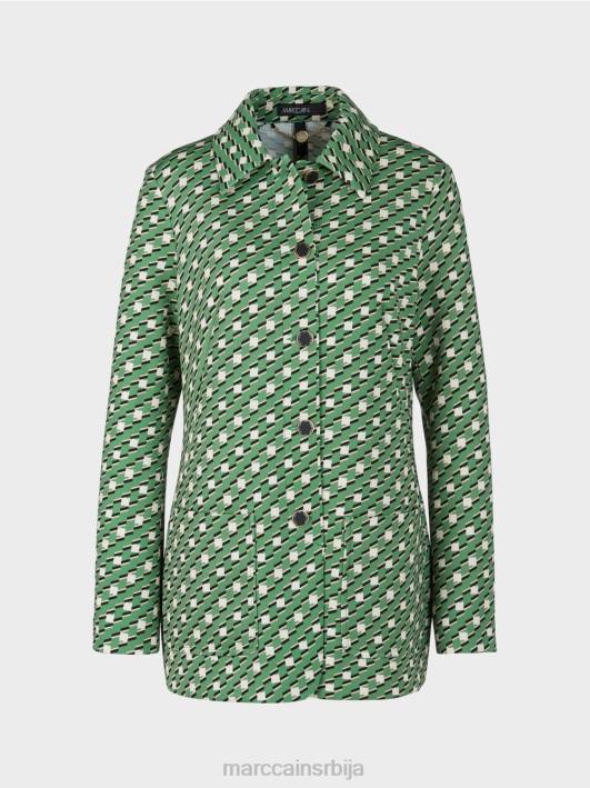 јакна од кошуље са металним дугмадима Marc Cain D688439 маховина зелена одећу