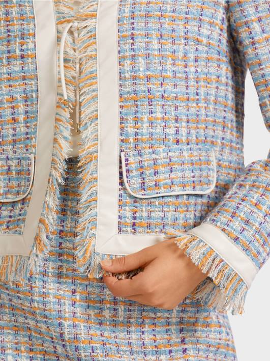 кратка јакна од памука Marc Cain D688442 атмосферско плаво одећу