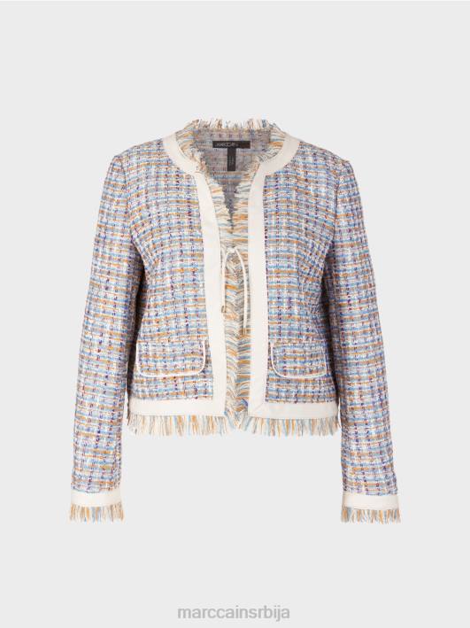 кратка јакна од памука Marc Cain D688442 атмосферско плаво одећу