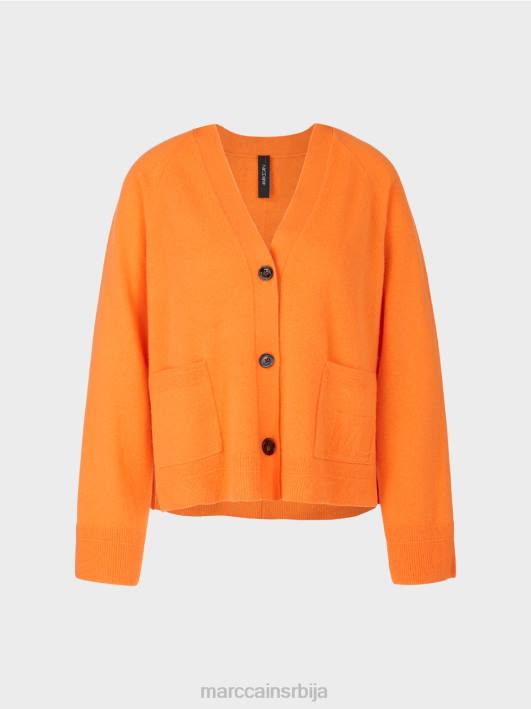 елегантан кардиган са бочним прорезима Marc Cain D688447 јасно наранџаста одећу