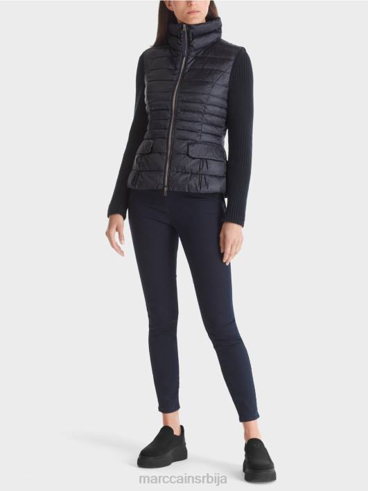 прошивени прслук са пухом Marc Cain D688453 поноћно плава одећу