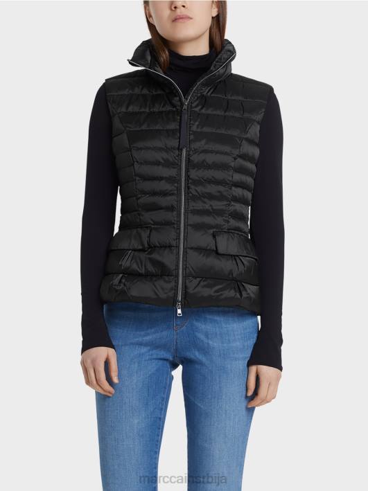 прошивени прслук са пухом Marc Cain D688454 црн одећу