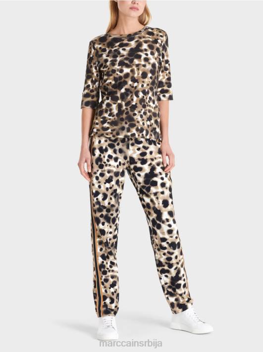 штампана кошуља са 3/4 рукавима Marc Cain D6881438 лагана кафа одећу