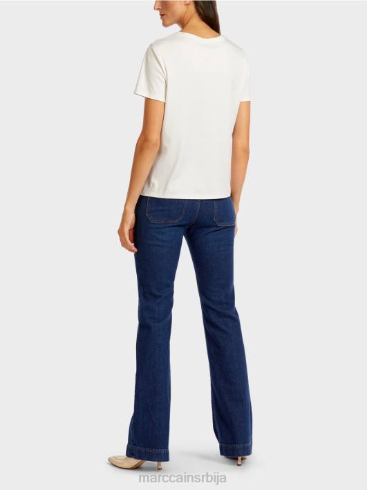 мајица са перлама и дизајном из 60-их Marc Cain D6881454 атмосферско плаво одећу