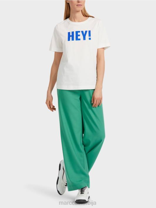 мајица са шљокицама "премислимо заједно". Marc Cain D6881229 прљаво бело одећу