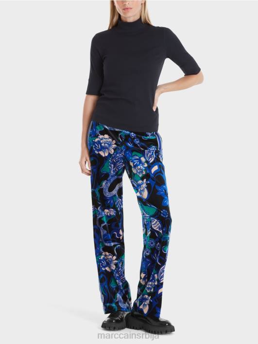 кошуља са стојећом крагном и -рукавима Marc Cain D6881230 поноћно плава одећу