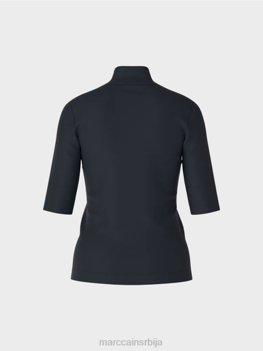 кошуља са стојећом крагном и -рукавима Marc Cain D6881230 поноћно плава одећу