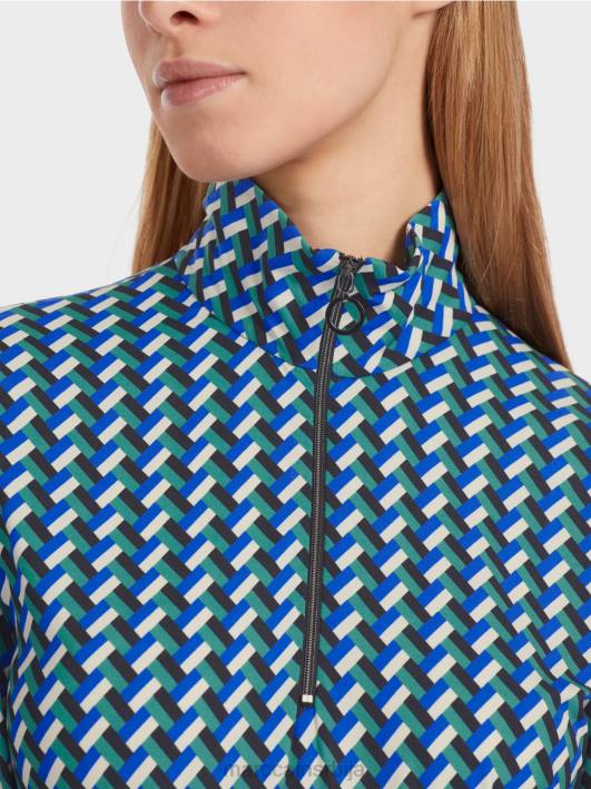 мајица са узорком са стојећом крагном Marc Cain D6881231 емајл одећу