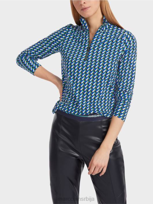 мајица са узорком са стојећом крагном Marc Cain D6881231 емајл одећу