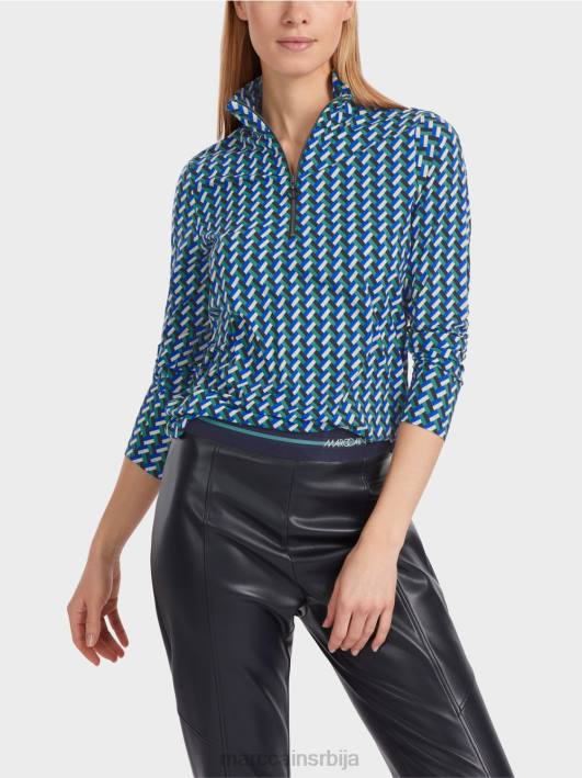 мајица са узорком са стојећом крагном Marc Cain D6881231 емајл одећу