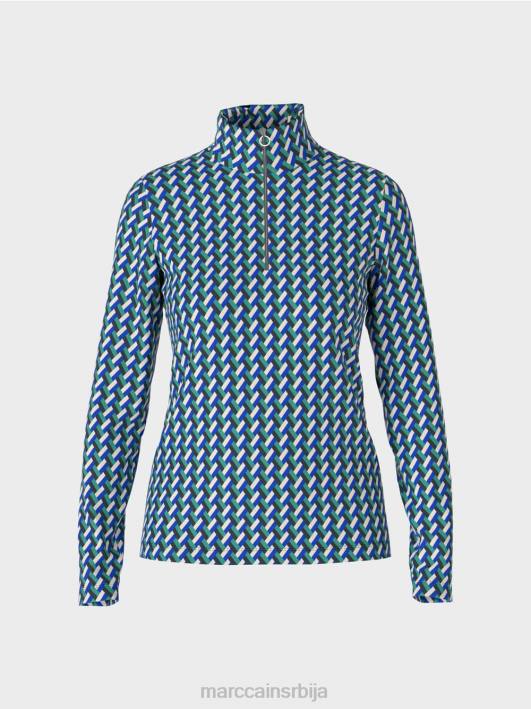 мајица са узорком са стојећом крагном Marc Cain D6881231 емајл одећу