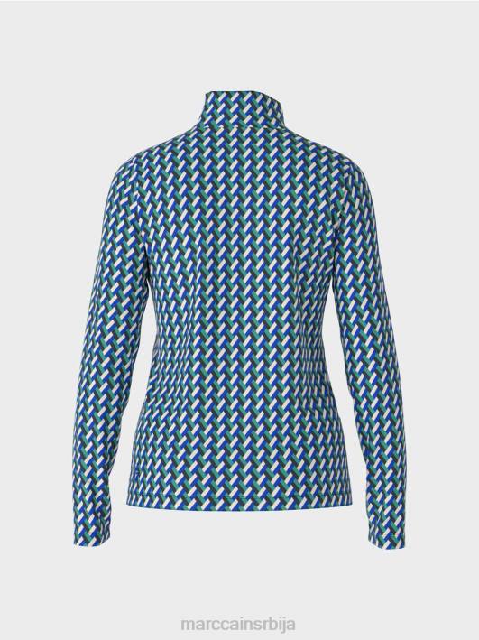 мајица са узорком са стојећом крагном Marc Cain D6881231 емајл одећу