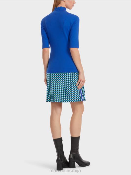 кошуља са стојећом крагном и -рукавима Marc Cain D6881232 светло краљевско плаво одећу