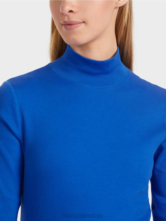 кошуља са стојећом крагном и -рукавима Marc Cain D6881232 светло краљевско плаво одећу