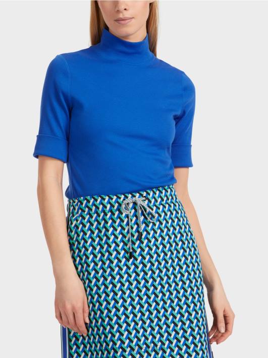 кошуља са стојећом крагном и -рукавима Marc Cain D6881232 светло краљевско плаво одећу