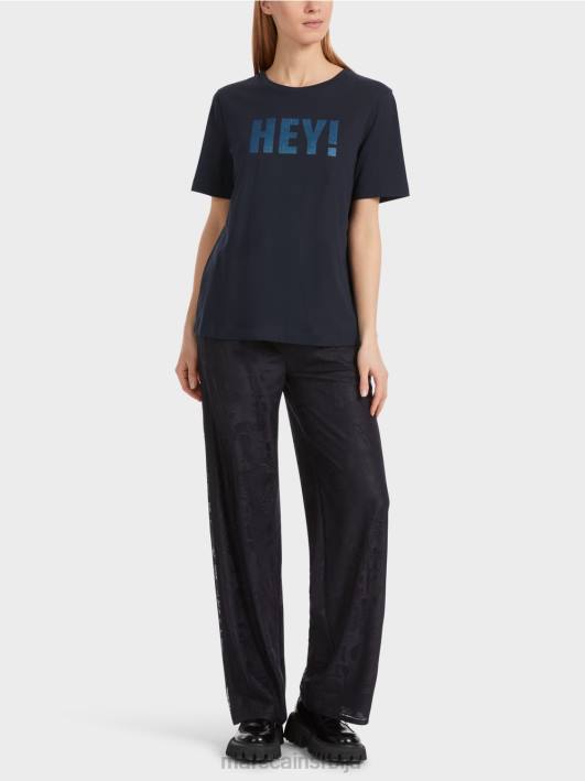 мајица са шљокицама "премислимо заједно". Marc Cain D6881240 поноћно плава одећу