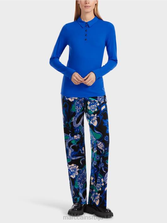 поло мајица у ребрастом дресу Marc Cain D6881241 светло краљевско плаво одећу