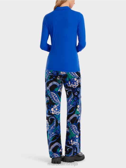 поло мајица у ребрастом дресу Marc Cain D6881241 светло краљевско плаво одећу