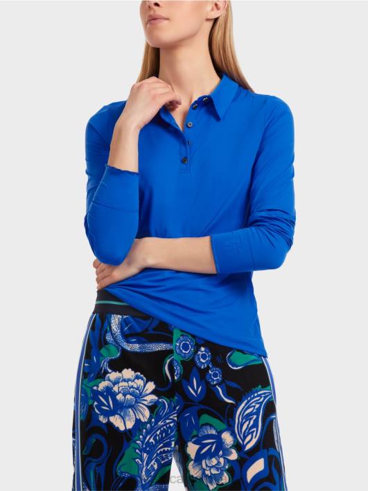 поло мајица у ребрастом дресу Marc Cain D6881241 светло краљевско плаво одећу