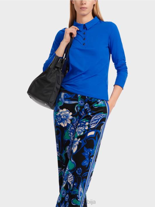 поло мајица у ребрастом дресу Marc Cain D6881241 светло краљевско плаво одећу