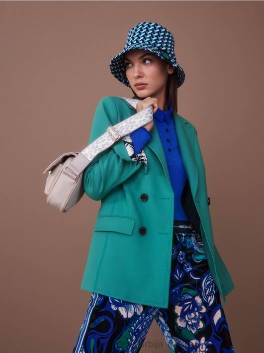 поло мајица у ребрастом дресу Marc Cain D6881241 светло краљевско плаво одећу