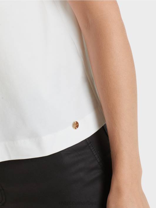 мајица кутијастог кроја Marc Cain D6881250 бео одећу